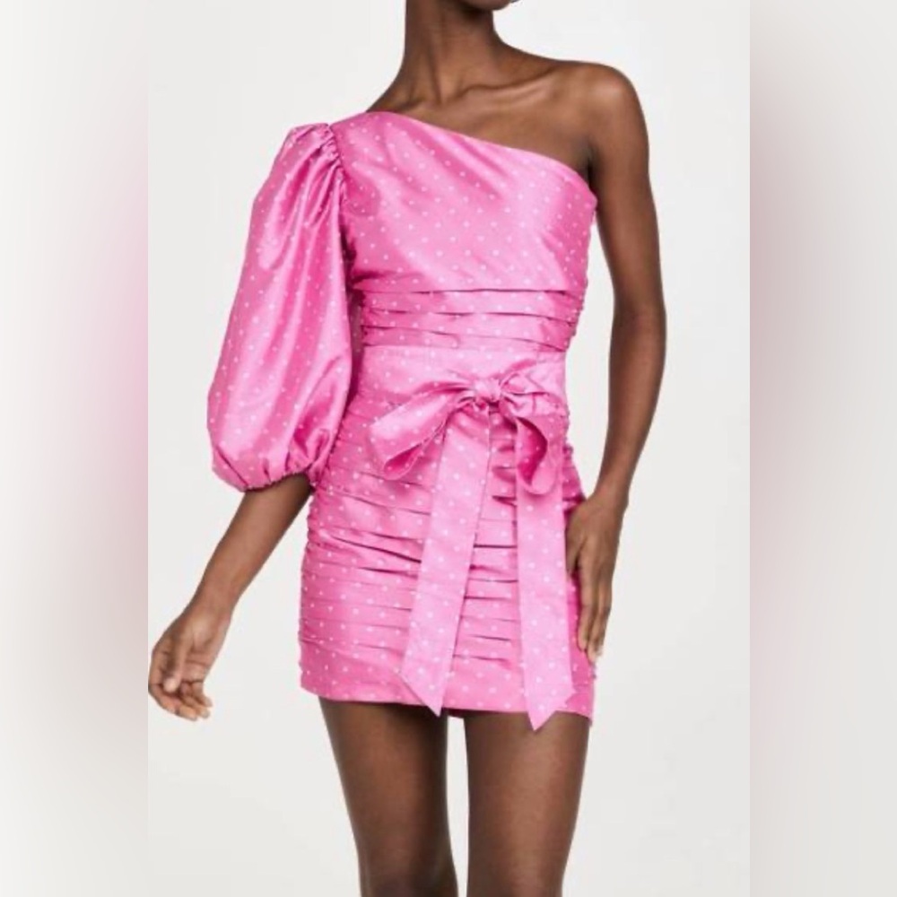 LoveShackFancy Altie Dress In Hot Pink Cherry